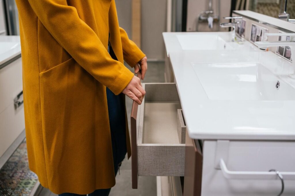 Under-Sink Storage Solutions in small bathroom